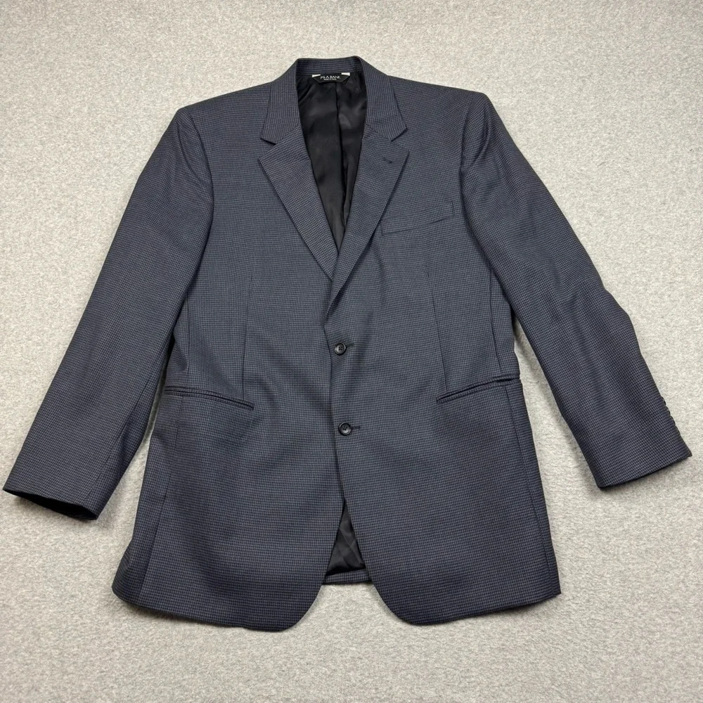 Jos. A. Bank Navy Houndstooth Blazer Jacket Sport Coat 10%‎ Wool Mens 44L